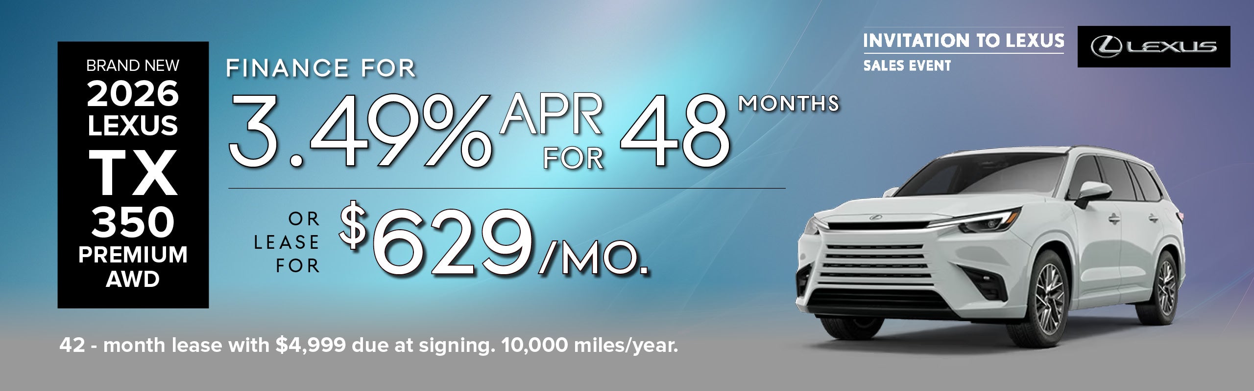 Brand New 2026 Lexus TX 350 Premium AWD