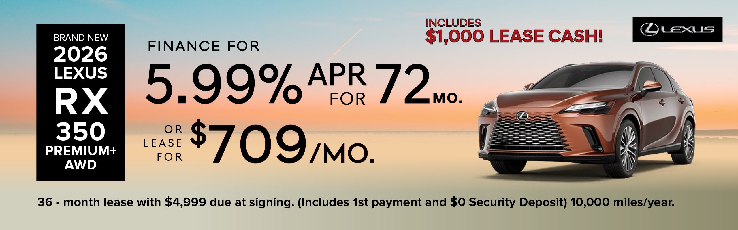 Brand New 2026 Lexus RX 350 Premium+ AWD